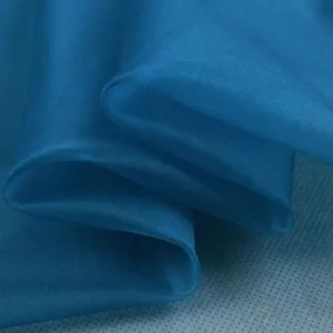 Howmay Zijde Organza 6 M/m 55 "Cm 140Cm Blauw 100% Zijde Stof Voor Trouwjurk Overjas China ruwe Zijde