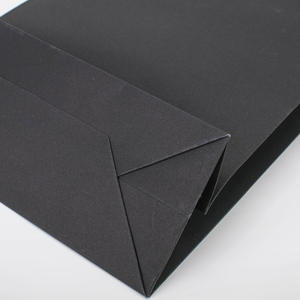 Sacs en <span class=keywords><strong>papier</strong></span> noir brillant personnalisés avec logo, sans minimum de commande, pour petits logos - Product Image 2
