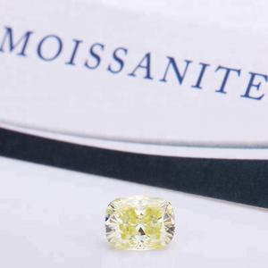 Diamante de moissanita en forma de diamante, cojín con forma de diamante, corte de hielo triturado, color amarillo, canario - Product Image 2