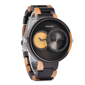 Multiple Time Zone BOBO BIRD Fashion Gift Wood Wrist Watch Timepiece