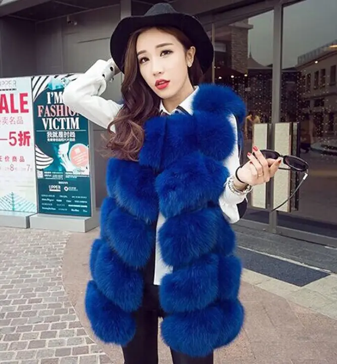 YQ70 venta al por mayor de moda de invierno de las mujeres de fox Chaleco de piel con precio de fábrica