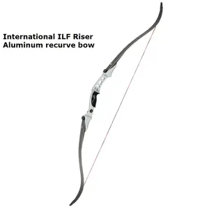 Busur Recurve Paduan Aluminium Hitam 60 Inci