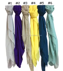 Лидер продаж, оптовая продажа, полиэстеровый шарф-Вуаль в малайзийском стиле, простые однотонные аксессуары для платьев, квадратный шифоновый хиджаб-шаль