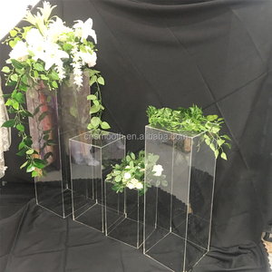 Decoración para eventos de boda Rectángulo Acrílico transparente Pedestal Cake Stand - Product Image 3