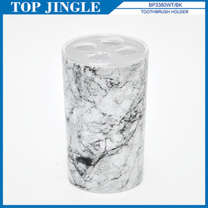 Juego de accesorios de baño con patrón negro de mármol blanco de 6 piezas - Product Image 3