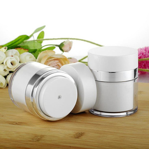 Hot Selling Low Price White Round Plastic 15ml 30ml 50ml Airless Cosmetic Jar