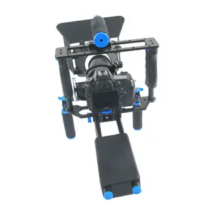 Rundour Professional Video rig shoulder camera stabilizer matte box with follow focus cage kit for DSLR camera