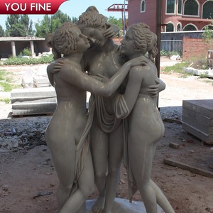 有名なレプリカ手作りのセクシーな白いヌード大理石の3つの優雅な像 - Product Image 4