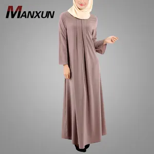 Modern Turkey Abaya Design Simple Fashion Plus Size Clothing For Women Blush Pink Muslim Dress