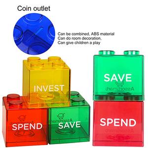 Banco de monedas de bloques de apilamiento colorido para niños, Cubo de dinero - Product Image 5
