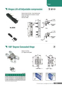 3D ประตูพับที่มองไม่เห็น180องศาบานพับเฟอร์นิเจอร์ HL-70ปรับมุมได้ - Product Image 2