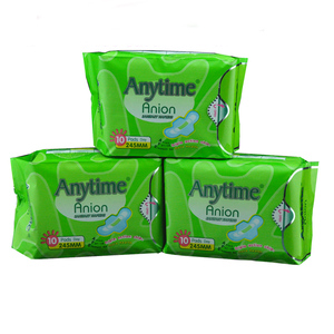 GSN2458 Anytime Brand Sanitary Pad Kenya Government Tender High Absorbent Cotton Lady Sanitary Napkin Anion Sanitary Napkin