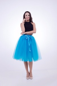 YSMARKET 7Layer Midi Tüll Rock American Apparel Tutu Röcke Damen Lolita Petticoat Brautjungfern Rock Jupe Saias Faldas EPT-55 - Product Image 5