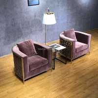 Desain Baru Hotel Bingkai Baja Nirkarat Kain Sofa Kulit Set Sofa Rumah Ruang Keluarga Sofa Kursi Mebel
