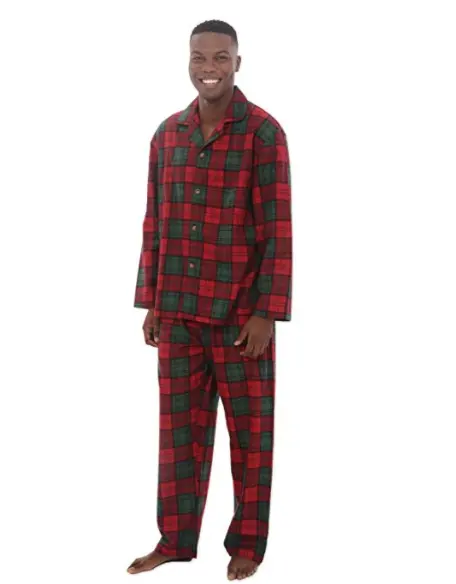 Menの100% Cotton Super Soft Flannel Plaid Pajama