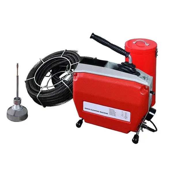 OEM ODM 370W Custom Red Electric Plumbing Equipment Unclogging Drain Cleaner Tools 3/4"-6" 19-150mm Pipe Drain Cleaning Machine