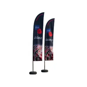 5m Giant Durable Double Sided Outdoor Beach Flag Flying Feather Flag Banner Custom Printed Aluminum Stick Flag Supplier