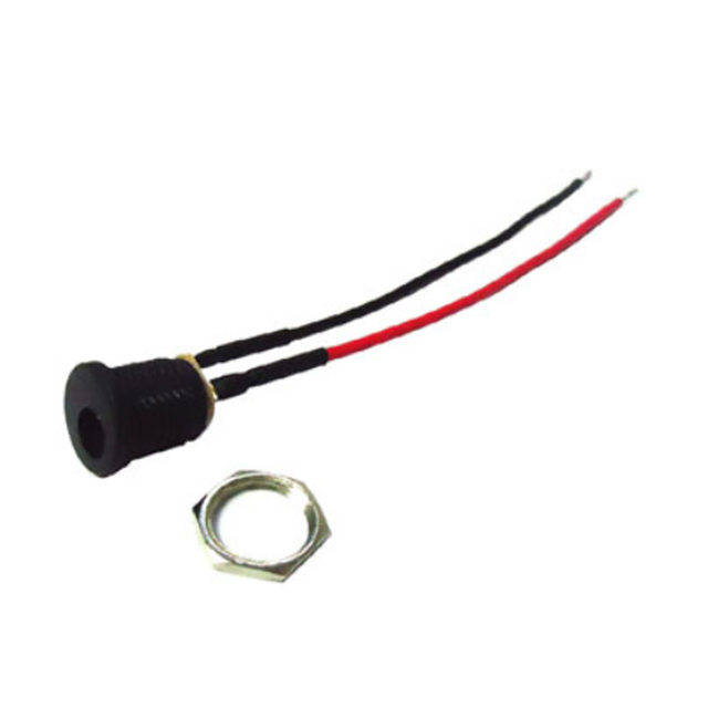 5.5x2.1mm DC Power Female Jack Socket with Waterproof Cover Ring