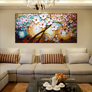 Dipinto a mano pesante dipinto a olio coltello dipinto <span class=keywords><strong>colorato</strong></span> albero dorato dipinto 3D dipinti <span class=keywords><strong>soggiorno</strong></span> decorazione parete arte - Product Image 5