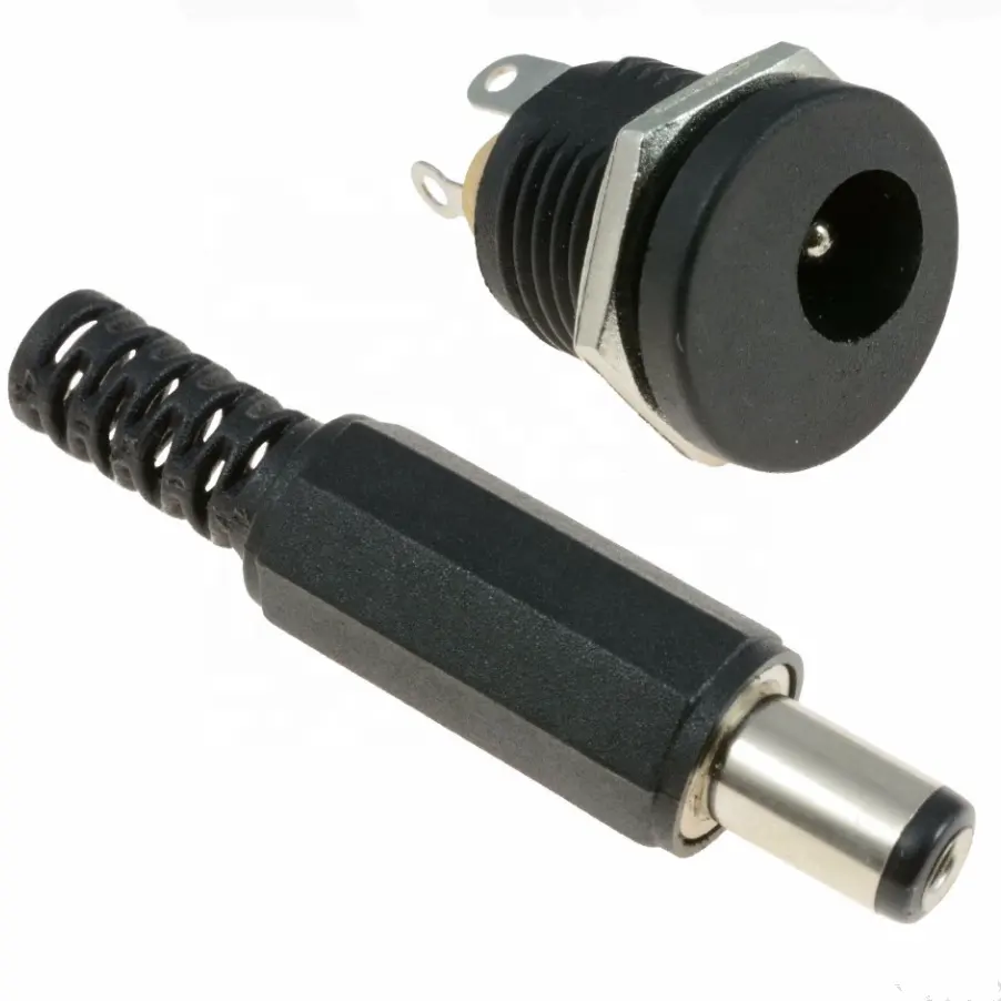 DC Jack And Socket 2.1mm X 5.5mm Male Plug + Female Socket Panel Mount Jack DC Connector