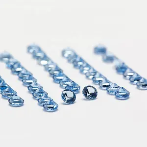 Obral Besar 119 # Batu Spinel Biru Muda Potongan Berlian Bulat