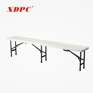 Portable Plastic White Outdoor <strong>Garden</strong> Camping <strong>Picnic</strong> Folding <strong>Bench</strong> - Product Image 1
