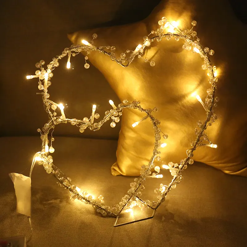3D light up love Heart Marquee Pearl Fairy Led Holiday Lights For Christmas & Wedding Party Decoration