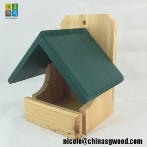 Çin Ahşap evcil hayvan kafesi güzel küçük kuş yuva kutusu ahşap kuş besleyici ev toptan - Product Image 5