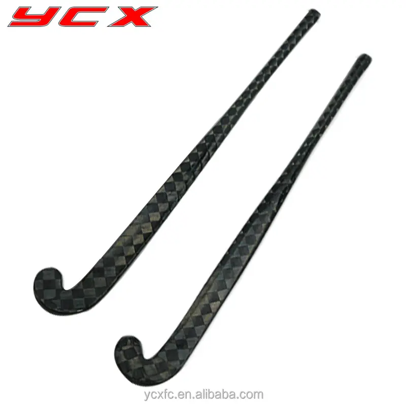 China palos de hockey 100% de fibra de carbono grises campo palos de hockey 18k campo de tejido palos de hockey de fábrica