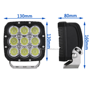 2022 Certification Emark meilleur prix 5 pouces 90W lampe de travail LED carrée, 12V 24V 4 d projecteur de conduite tout-terrain