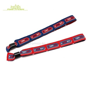2025 New Logo Printed Cheap Custom Festival Fabric <strong>Woven</strong> <strong>Wristband</strong> for Event - Product Image 5
