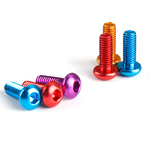 שונה צבע anodized hex socket פאן ראש בורג אלומיניום בורג