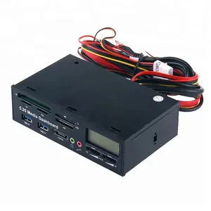 5.25 LCD Media Dashboard PC Front Panel USB3.0 SATA all In One Card Reader for Desktop Computer