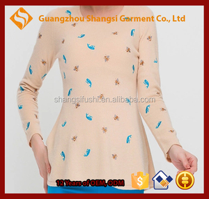 Ragazza cute bee stampato girocollo fishtail maglione di cachemire - Product Image 3