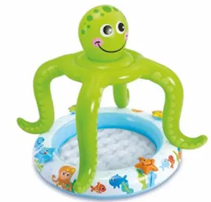 Intex 57115充气微笑章鱼遮阳婴儿游泳池