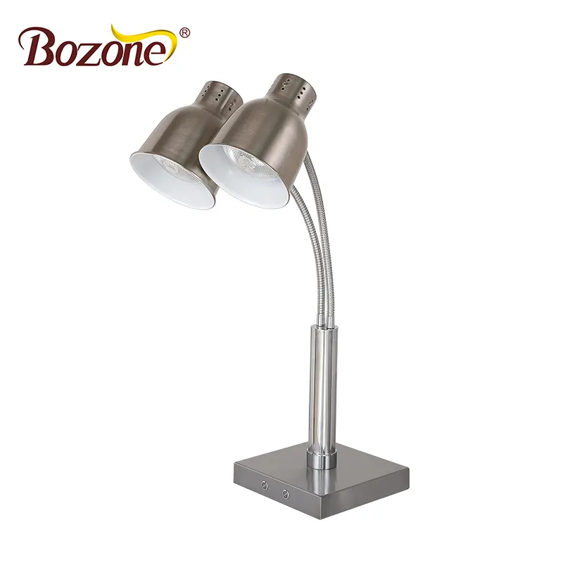 G02-2 Commercial Hotel Widely Used Buffet Table Two Bulbs Infrared Heating Lamp Restaurant Commercial Food Heat Lamps