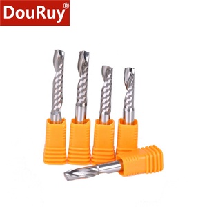 DouRuy 4mm/6mm/<span class=keywords><strong>8mm</strong></span> एक बांसुरी सर्पिल कटर रूटर बिट सीएनसी अंत चक्की मिलिंग कटर टंगस्टन स्टील रूटर बिट्स