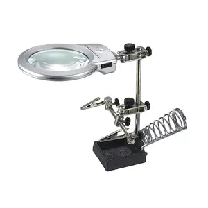 MG16129-A,High quality adjustable metal body desktop LED lamp 6X magnifiers