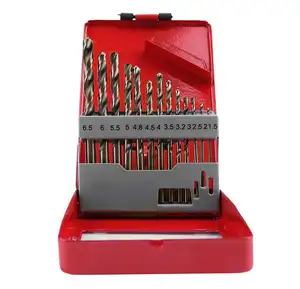 Metric M35 Cobalt Steel Extremely Heat Resistant Twist Drill Bits with Straight Shank Set of 13pcs to Cut Through Hard Metals Su