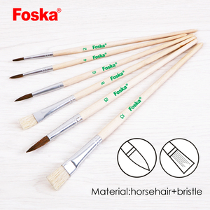 Ensemble <span class=keywords><strong>de</strong></span> pinceaux <span class=keywords><strong>de</strong></span> <span class=keywords><strong>peinture</strong></span> Foska multi-usages, 6 pièces, manche en bois professionnel, poils <span class=keywords><strong>de</strong></span> <span class=keywords><strong>cheval</strong></span> et <span class=keywords><strong>de</strong></span> porc, pour la <span class=keywords><strong>peinture</strong></span> artistique - Product Image 1