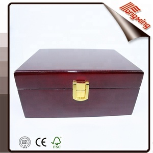 เคสกล่องเครื่องประดับกระจกโบราณขนาดใหญ่พร้อมตะขอทำจากหนัง PU ไม้ MDF และวัสดุ PC
