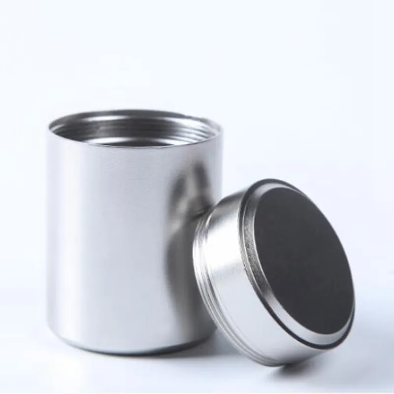 Лидер продаж, небольшие металлические алюминиевые Герметичные банки разных размеров, контейнер для хранения с защитой от запаха