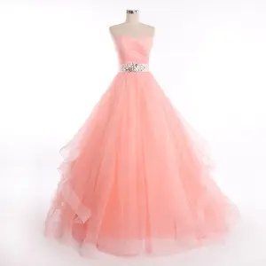 RSM6671 Light pink detacahble crystals ribbon leopard print evening dress lady ruffles skirt prom dress