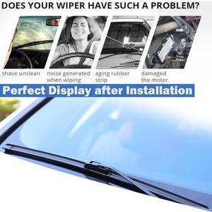 Spazzole tergicristallo universale tipo U/J Soft Frameless Bracketless Auto parabrezza tergicristallo nero - Product Image 6