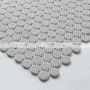 Foshan Prezzo di Fabbrica All'ingrosso Da Cucina <span class=keywords><strong>Splashback</strong></span> 19 millimetri Lucido Smaltato Bianco Penny Rotondo In Porcellana Mosaico Muro del Bagno Piastrelle - Product Image 6