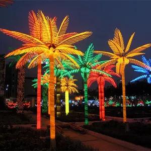 Lampu Pohon Plam Led Dekorasi Luar Ruangan untuk Dekorasi Taman Belanja Plaza Taman Tema Natal