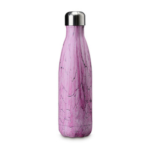 Botella de agua de madera rosa con logotipo personalizado, botella de agua de GEMA de acero inoxidable con aislamiento de doble pared, 500ml - Product Image 1