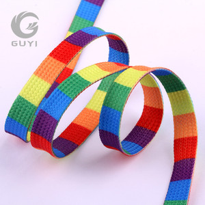 8 מ "מ שטוח צבעוני קשת shoelace חם מכירה 100 ס" מ פוליאסטר הגאווה פוליאסטר - Product Image 3