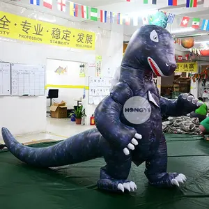 Traje de dinossauro inflável, traje de dinossauro realista do mundo jurássico para festa