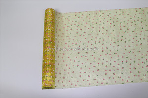 Chiều rộng 30cm Organza vải cuộn hoa in màu vàng xanh hồng - Product Image 6